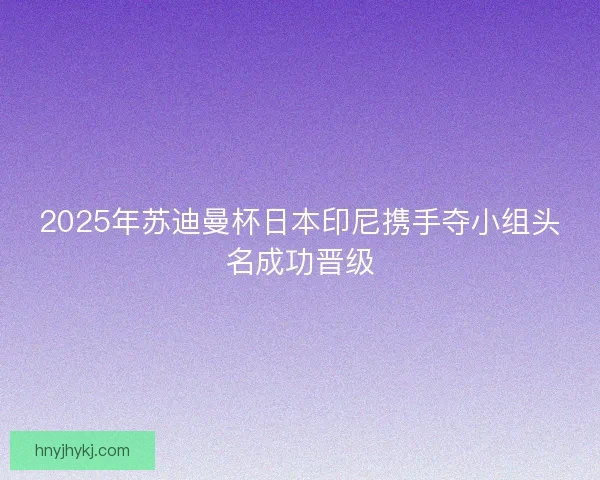 2025年苏迪曼杯日本印尼携手夺小组头名成功晋级